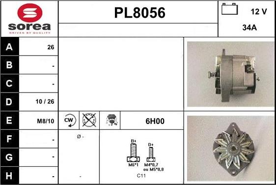 SNRA PL8056 - Генератор autospares.lv