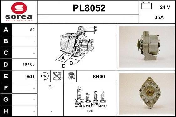 SNRA PL8052 - Генератор autospares.lv