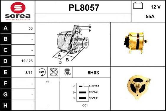 SNRA PL8057 - Генератор autospares.lv