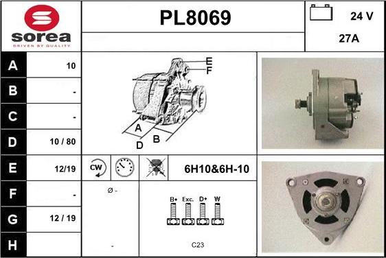 SNRA PL8069 - Генератор autospares.lv