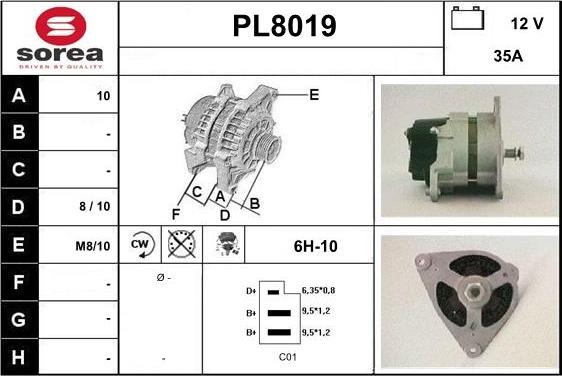 SNRA PL8019 - Генератор autospares.lv