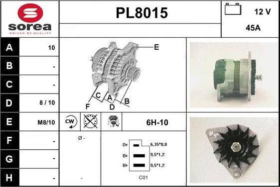 SNRA PL8015 - Генератор autospares.lv