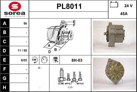 SNRA PL8011 - Генератор autospares.lv