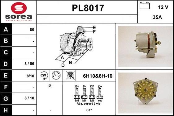 SNRA PL8017 - Генератор autospares.lv