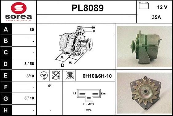 SNRA PL8089 - Генератор autospares.lv