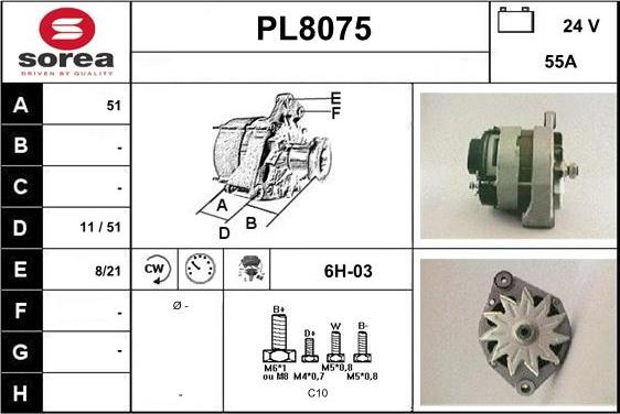 SNRA PL8075 - Генератор autospares.lv