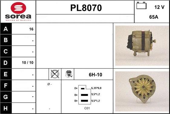 SNRA PL8070 - Генератор autospares.lv