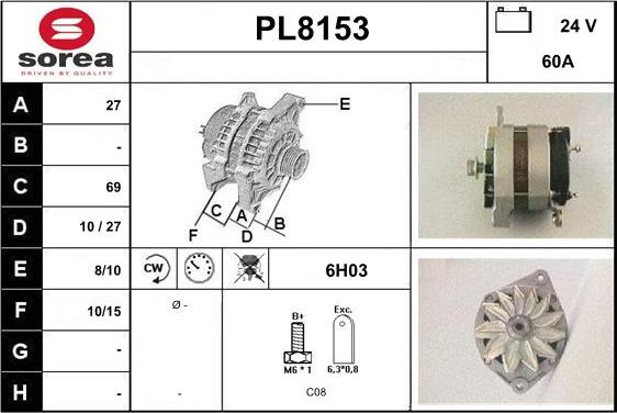 SNRA PL8153 - Генератор autospares.lv