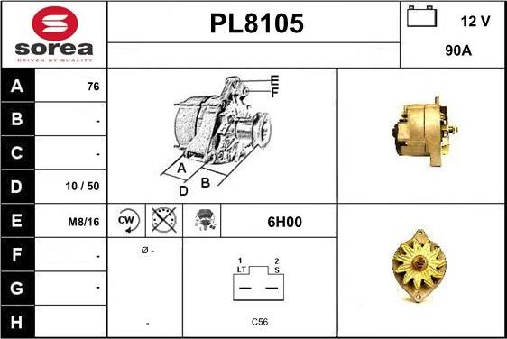 SNRA PL8105 - Генератор autospares.lv