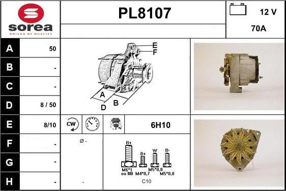 SNRA PL8107 - Генератор autospares.lv