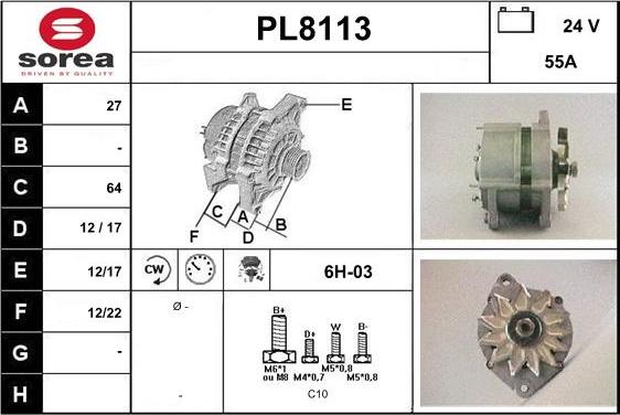 SNRA PL8113 - Генератор autospares.lv