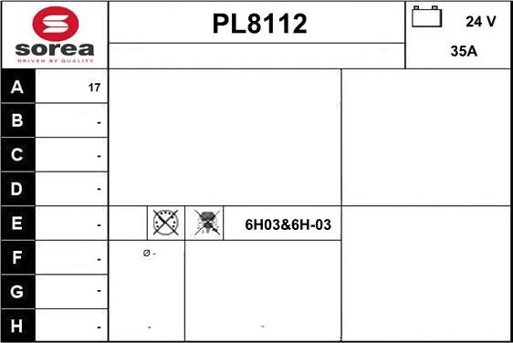 SNRA PL8112 - Генератор autospares.lv