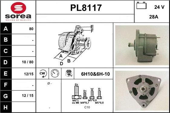 SNRA PL8117 - Генератор autospares.lv