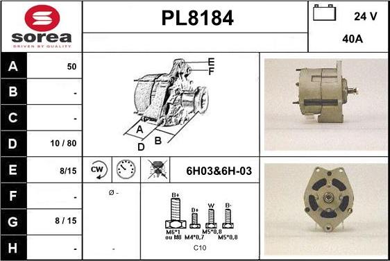 SNRA PL8184 - Генератор autospares.lv