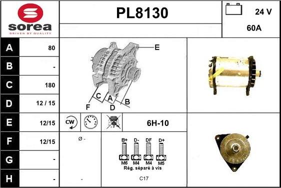 SNRA PL8130 - Генератор autospares.lv