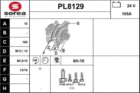 SNRA PL8129 - Генератор autospares.lv