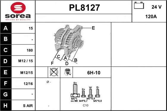 SNRA PL8127 - Генератор autospares.lv