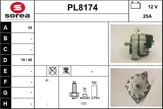 SNRA PL8174 - Генератор autospares.lv