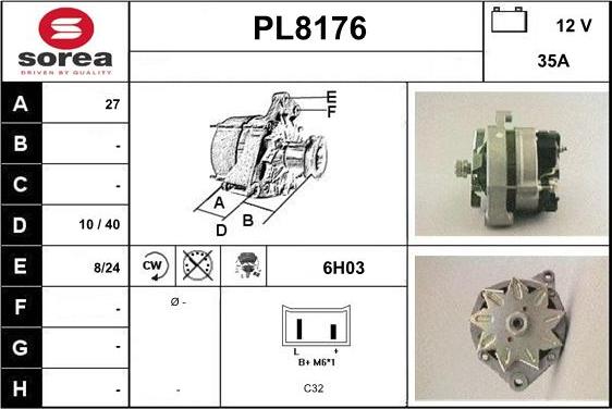 SNRA PL8176 - Генератор autospares.lv