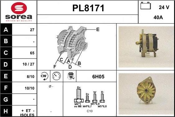 SNRA PL8171 - Генератор autospares.lv