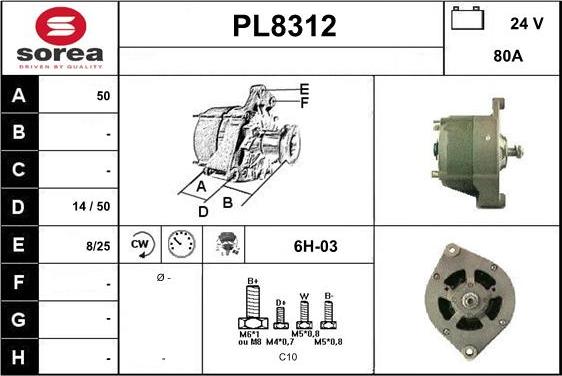 SNRA PL8312 - Генератор autospares.lv