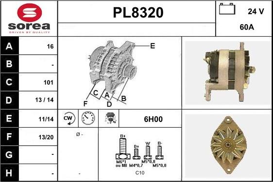 SNRA PL8320 - Генератор autospares.lv