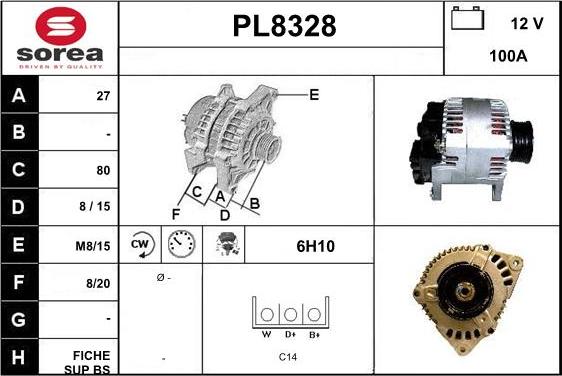 SNRA PL8328 - Генератор autospares.lv