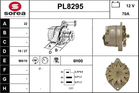 SNRA PL8295 - Генератор autospares.lv