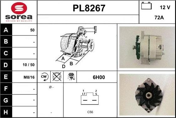 SNRA PL8267 - Генератор autospares.lv