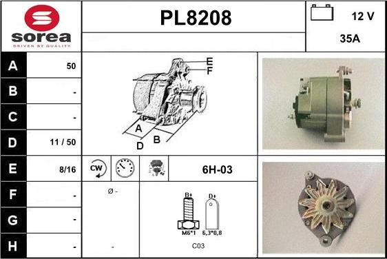 SNRA PL8208 - Генератор autospares.lv