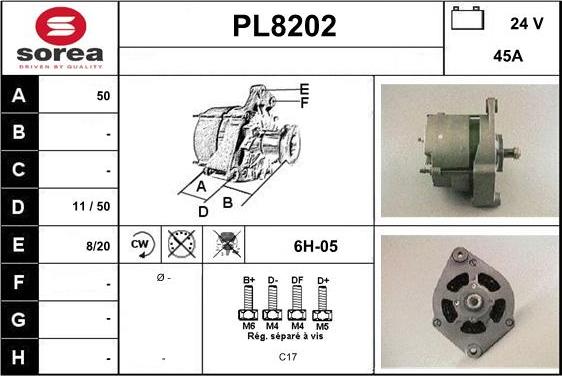 SNRA PL8202 - Генератор autospares.lv