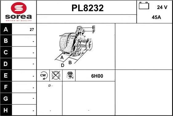 SNRA PL8232 - Генератор autospares.lv