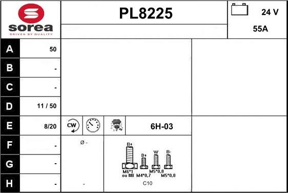 SNRA PL8225 - Генератор autospares.lv