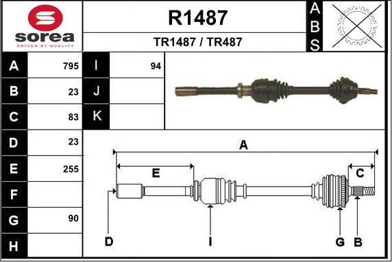 SNRA R1487 - Приводной вал autospares.lv