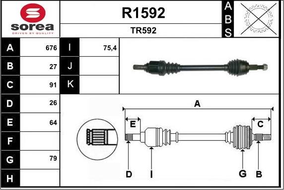 SNRA R1592 - Приводной вал autospares.lv