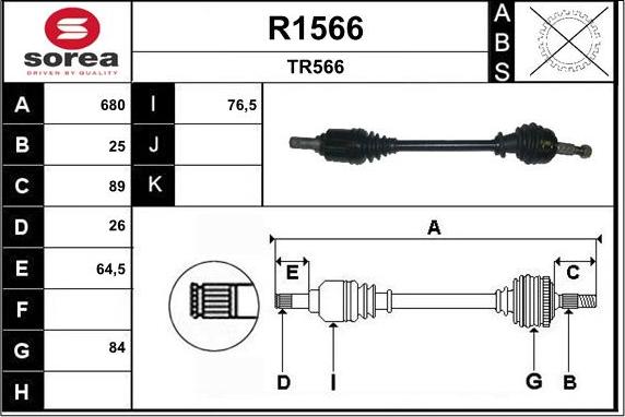 SNRA R1566 - Приводной вал autospares.lv