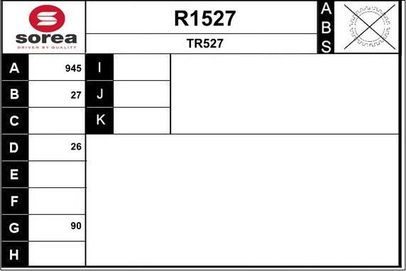 SNRA R1527 - Приводной вал autospares.lv