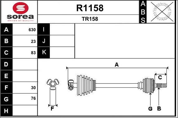 SNRA R1158 - Приводной вал autospares.lv