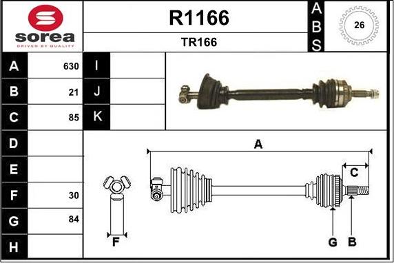 SNRA R1166 - Приводной вал autospares.lv