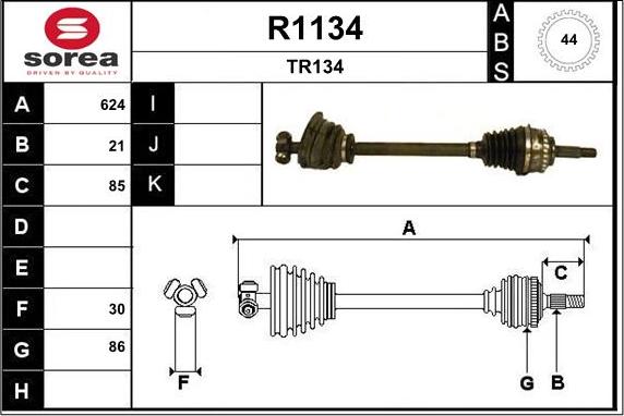 SNRA R1134 - Приводной вал autospares.lv