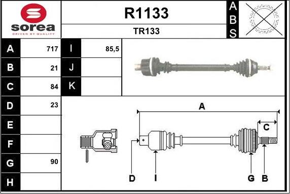 SNRA R1133 - Приводной вал autospares.lv