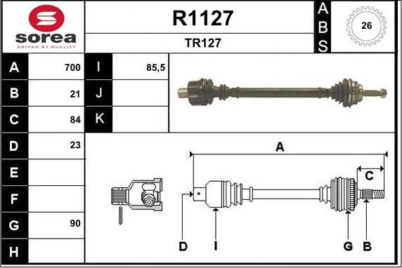 SNRA R1127 - Приводной вал autospares.lv