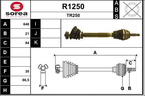 SNRA R1250 - Приводной вал autospares.lv