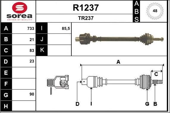SNRA R1237 - Приводной вал autospares.lv