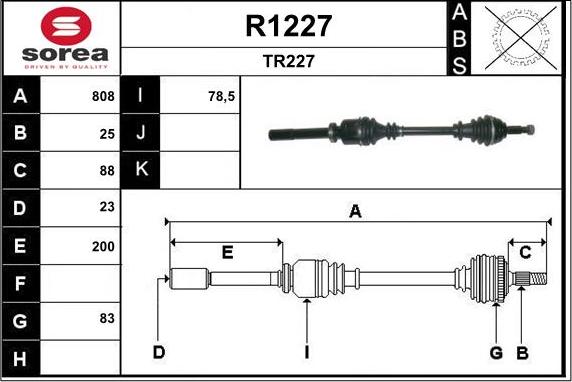 SNRA R1227 - Приводной вал autospares.lv