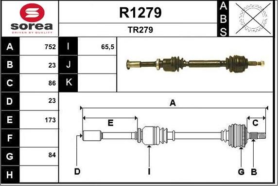 SNRA R1279 - Приводной вал autospares.lv