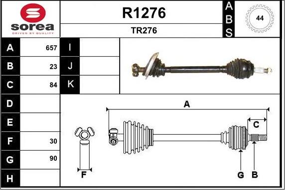 SNRA R1276 - Приводной вал autospares.lv