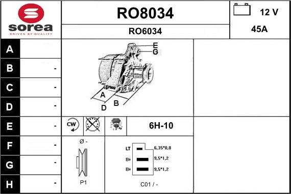 SNRA RO8034 - Генератор autospares.lv