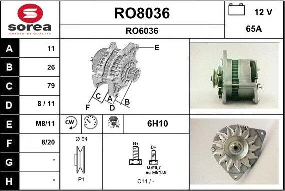 SNRA RO8036 - Генератор autospares.lv
