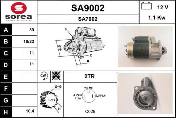 SNRA SA9002 - Стартер autospares.lv